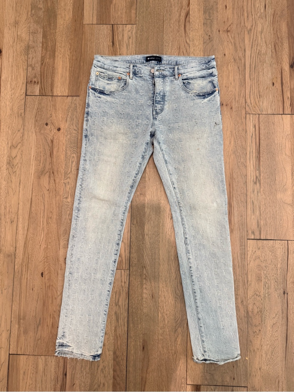 Slim Light Acid Wash Men's Jeans - Pale Blue